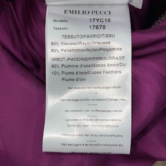 Emilio Pucci 17YC10 Reversible Hooded Puffer Vest Size 8 Fuchsia And Floral Prin - Picture 10 of 12